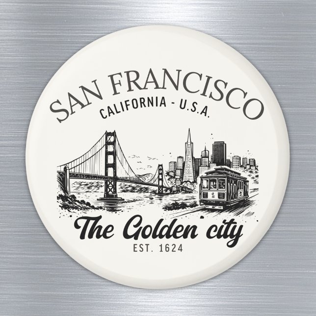 San Francisco Golden Gate Vintage Magnet (Von Creator hochgeladen)