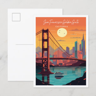 San Francisco Golden Gate Vintage-Reise Postkarte