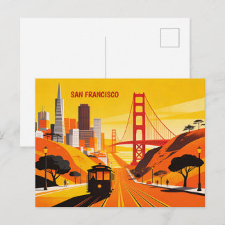 San Francisco Golden Gate Vintage-Reisepostkarte Postkarte