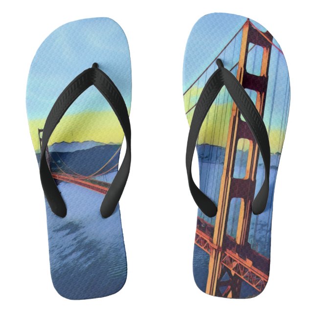 San Francisco - GOLDENGATE - Brücke Flip Flops (Fußbett)
