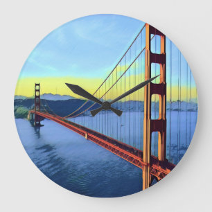 San Francisco - GOLDENGATE - Brücke Große Wanduhr