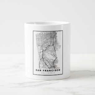 San Francisco Halbinsel Karte Jumbo-Tasse