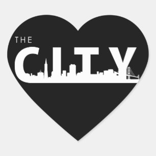 San Francisco Herz-Aufkleber