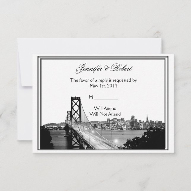 San Francisco Hochzeit in Urlaubsort Response Card RSVP Karte (Vorderseite)