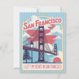 San Francisco "I Left My Heart" Golden Gate Bridge Postkarte