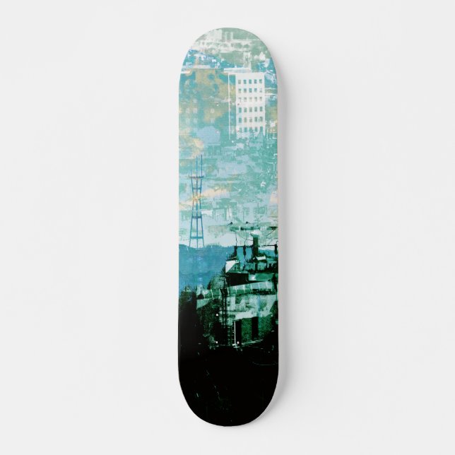 San Francisco Island_cyan Skateboard (Vorne)