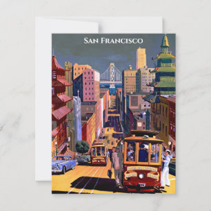San Francisco-Kabelbahn Retro-Reiseandenken Mitteilungskarte