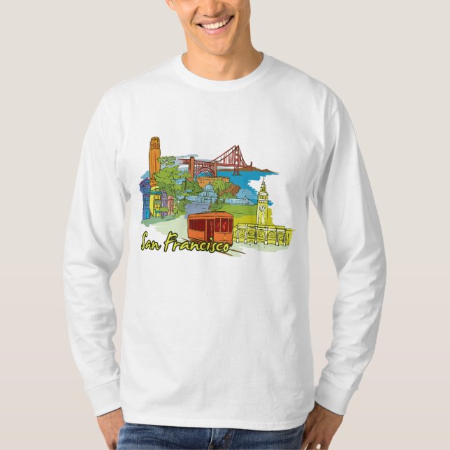 San Francisco, Kalifornien, berühmte Stadt T-Shirt (Vorderseite)