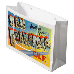 San Francisco Kalifornien CA alte Reise-Andenken Große Geschenktüte