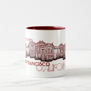 San Francisco Kalifornien rote alte Zweifarbige Tasse