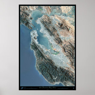 San Francisco, Kalifornien, Satellitenposter Poster