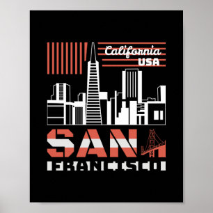 San Francisco Kalifornien Skyline Retro UrbanDesig Poster