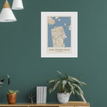 San Francisco Kalifornien Stadtplan Poster | Minim