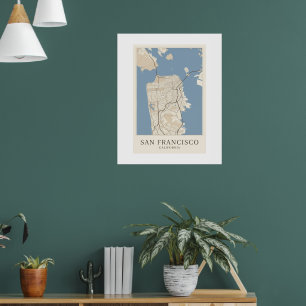 San Francisco Kalifornien Stadtplan Poster Minim