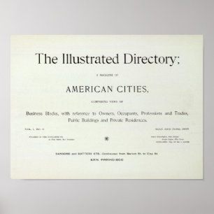 San Francisco Kalifornien Titelblatt Poster