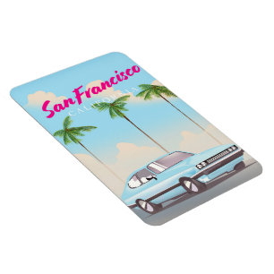 San Francisco Kalifornien Tropischer Reiseplakat Magnet
