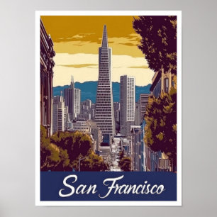 San Francisco Kalifornien USA Reise Illustration Poster