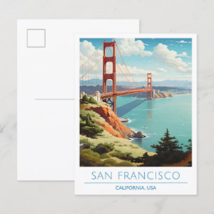 San Francisco Kalifornien USA Vintage Reise Postkarte