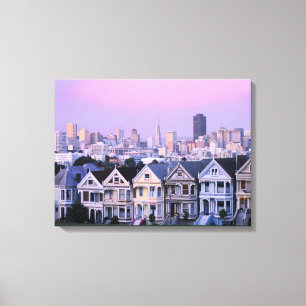 San Francisco, Kalifornien. Viktorianische Sicht Leinwanddruck