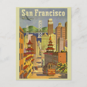 San Francisco Kalifornien Vintage-Reiseposter Postkarte