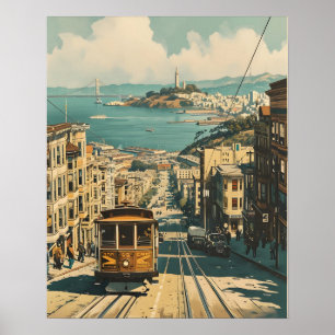 San Francisco: Küstensehnsucht Vintage-Postkarte Poster
