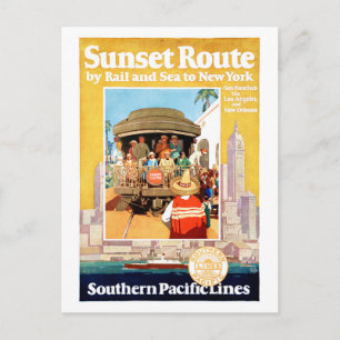 San Francisco LA New York Vintage-Reiseplakat Postkarte