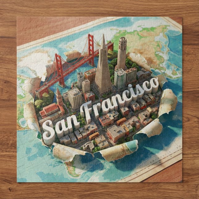 San Francisco Landmarks Golden Gate Bridge 3D Art Puzzle (Von Creator hochgeladen)