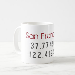 San Francisco Latitude Longitude Kaffeetasse