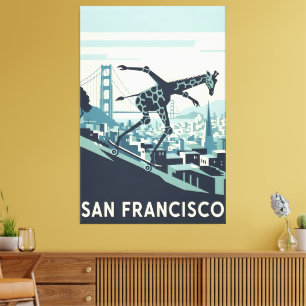 San Francisco Leinwanddruck im WPA-Kunststil