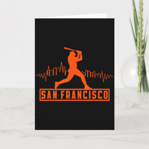 San Francisco Liebhaber Skyline Retro Baseball Her Karte