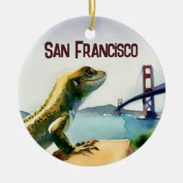 San Francisco Lizard Golden Gate Bridge Souvenir Keramik Ornament
