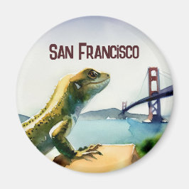 San Francisco Lizard Golden Gate Bridge Souvenir Magnet