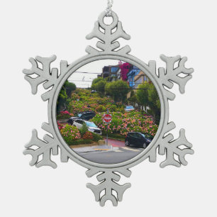 San Francisco Lombard Street #1 Snowflake Ornament