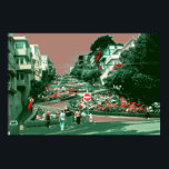 San Francisco Lombard Street - Pop Art Print Poster<br><div class="desc">SAN FRANCISCO LOMBARD STREET - ein grünes, digitales Gemälde von San Franciscos Lombard Street, der koködesten Straße der Welt, im Pop Art Stil der 1960er Jahre kreiert - American Fine Art Poster Prints ist eine einzigartige Geschenkidee für Freunde und Familie oder Leckerei selbst!</div>
