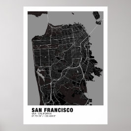 San Francisco Map Poster - California Black Map