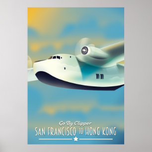 San Francisco nach Hong Kong per Clipper Poster