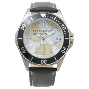 San Francisco Nautic Latitude Longitude Boater Armbanduhr