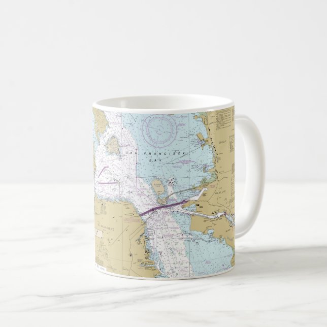 San Francisco Nautische Karte Tasse (VorderseiteRechts)