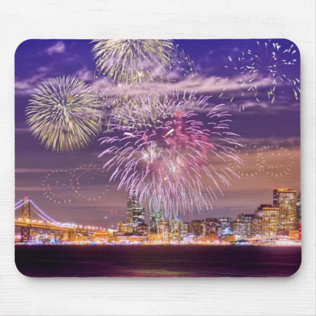 San Francisco neues Jahr-Feuerwerke Mousepad (Vorne)