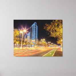 San Francisco Nighttime Cityscape mit Lichtweg Leinwanddruck