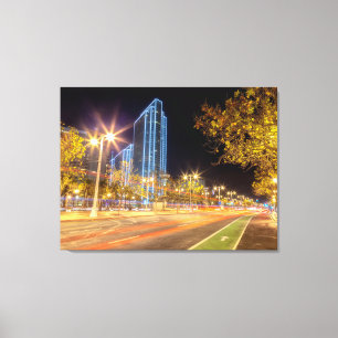 San Francisco Nighttime Cityscape mit Lichtweg Leinwanddruck