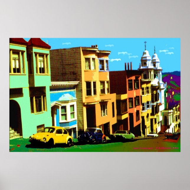 San Francisco Nob Hill 69 - Pop Art Print Poster (Vorne)