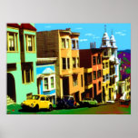 San Francisco Nob Hill - Pop Art Print Poster<br><div class="desc">San Francisco Nob Hill - mit bunten Zuhause auf Nob Hill in San Francisco,  Kalifornien,  in einem bunten Pop Art Stil geschaffen.</div>