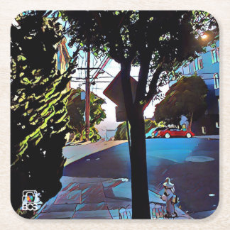 San Francisco Nob- Hillpapier-Untersetzer Rechteckiger Pappuntersetzer