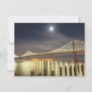 San Francisco Oakland Bay Bridge Nachtzeit Postkarte