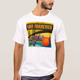 San Francisco orange Aufkleber T-Shirt