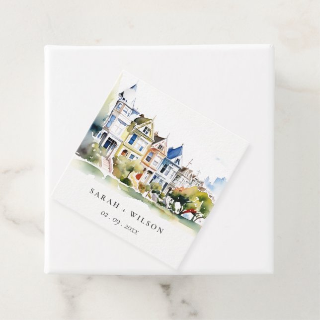 San Francisco Painted Ladies Landscape Wedding Geschenkanhänger (Beispiel)