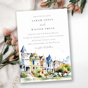 San Francisco Painted Ladies Landschaft Hochzeit Einladung