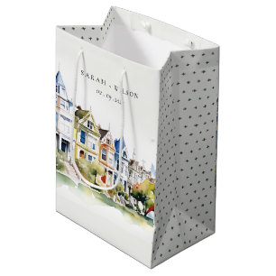 San Francisco Painted Ladies Landschaft Hochzeit Mittlere Geschenktüte