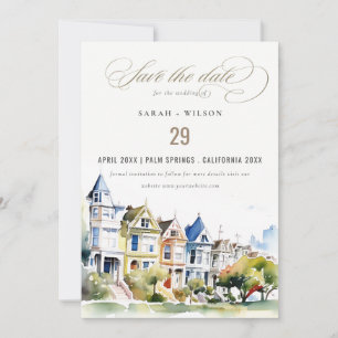 San Francisco Painted Ladies Landschaft Hochzeit Save The Date
